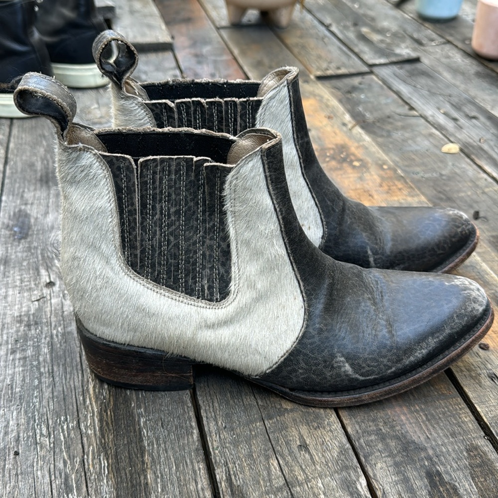 Freebird by Steven leather plus pony hair boots size 10